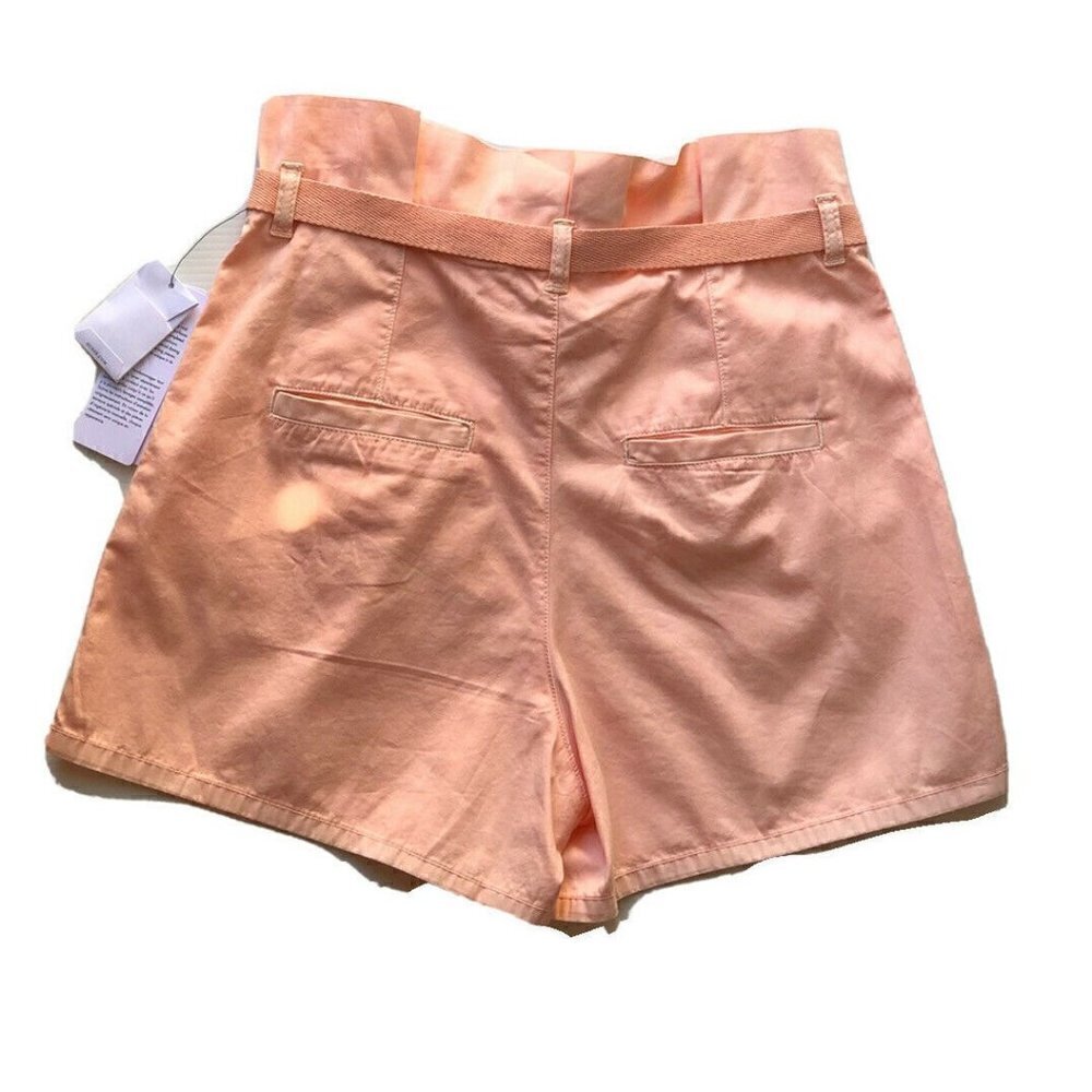 GUESS Women's Orange Sierra Cotton Paper Bag Shorts Peach Size 6 - Picture 3 of 11